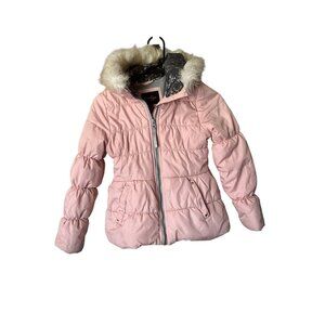 Jessica Simpson Girls Pink Coat Faux-Fur